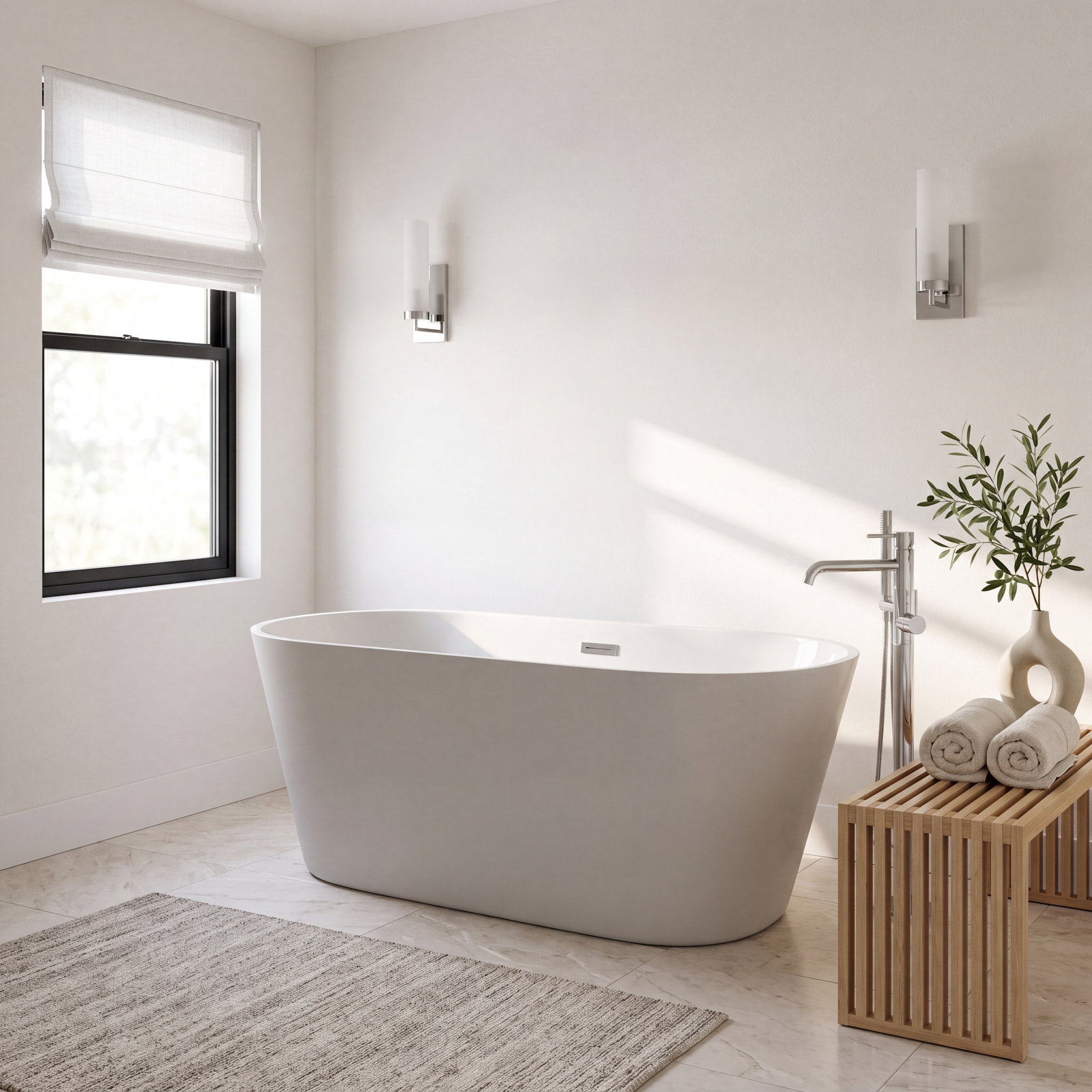 Aldine 59" Soaking Acrylic Bathtub