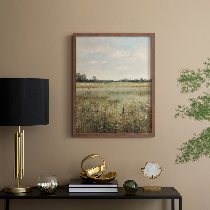 «Vintage Landscape XVIII», reproduction encadrée - bois massif