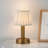 11'' Vintage Antique Brass Type-c Rechargeable Cordless Led Gift Table Lamp Touch Control Mini Desk Lamp With Fabric Shade dimmable Nightstand Light For Bedroom Living Room Study Room-482257803