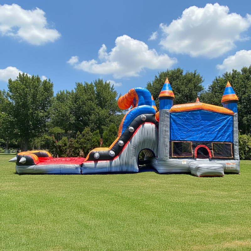 Jeu gonflable et glissade d'eau pour enfants JumpOrange Rocker Titan (avec piscine et souffleur)