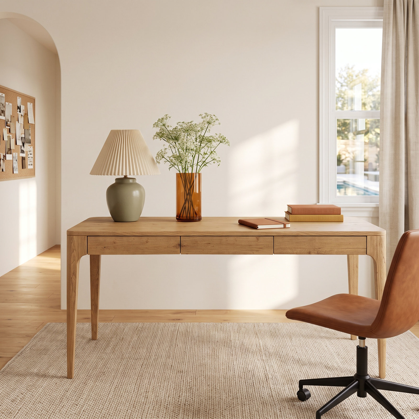 Fraise 65 " Oak Writing Desk
