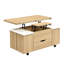 Table basse multifonctionnelle à plateau relevable avec rangement caché et tabourets, table centrale moderne multifonctionnelle avec 4 tabourets et roulettes, pour les espaces de vie modernes-621910250