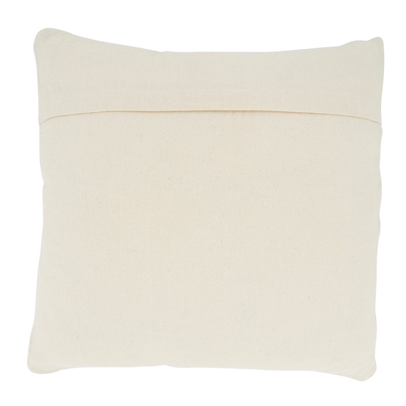 18" Natural Cotton Moroccan Design Square Throw Pillow