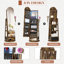 Armoire à bijoux pivotante à 360 °, armoire à bijoux sur pied et verrouillable avec miroir pleine grandeur-842988627