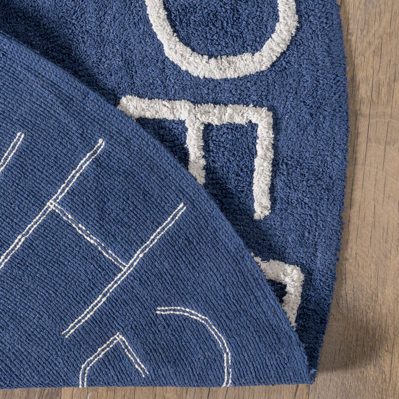 Tapis en coton Valonia Alphabet, Rond 6 pi