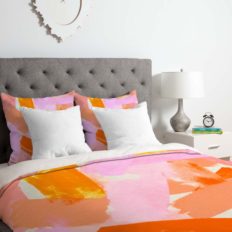 Rebecca Allen Polyester Abstract Duvet Cover, King Duvet Cover + 2 King Shams