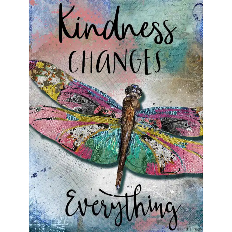 Kindness Changes Everything Print by Jennifer Lambein, 24" H x 18" W x 1.5" D, No Mat, Wrapped Canvas