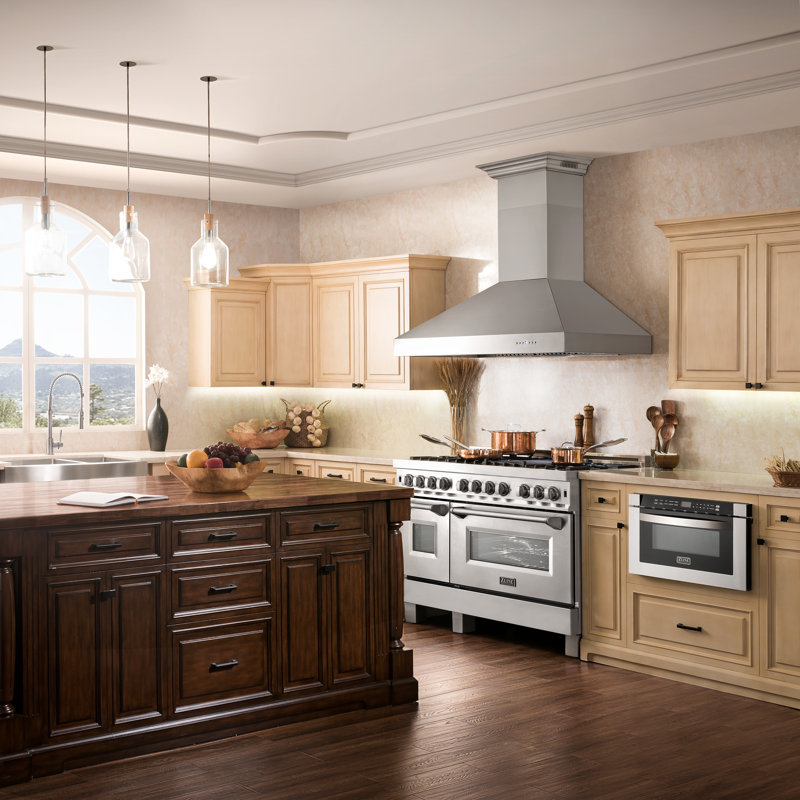 36" Crown Sound 700 CFM Ducted Wall Mount Range Hood in Stainless Steel with Wi-Fi, 36" 