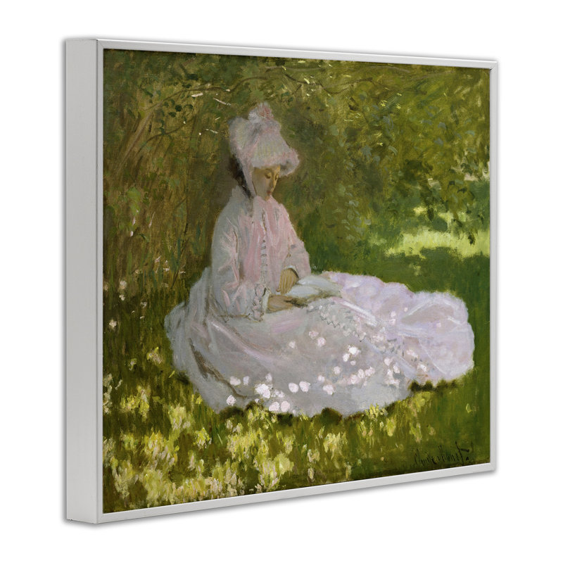 Giclée au printemps classique par Mon1000paintings, Giclée encadrée blanc bord de mer, H 16 po x l 20 po