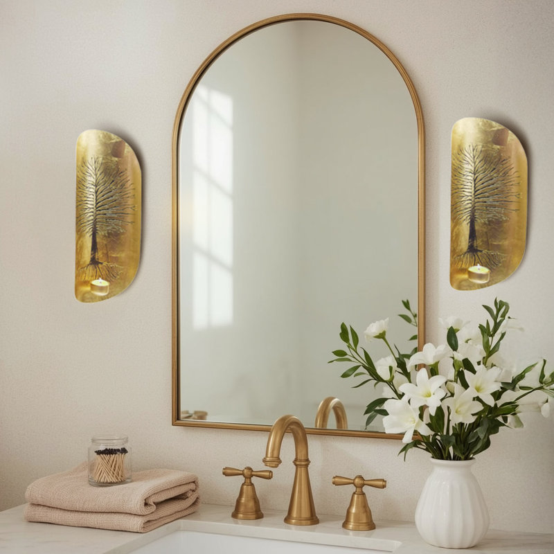 Porte-photophore en métal au mur t