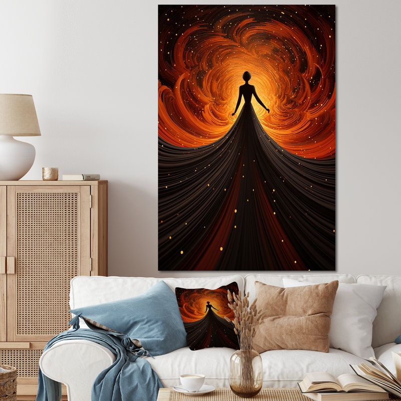 «Red Dancing Woman Dress - Dance», art mural, Toile tendue, H 60 po x l 40 po x P 1,5 po