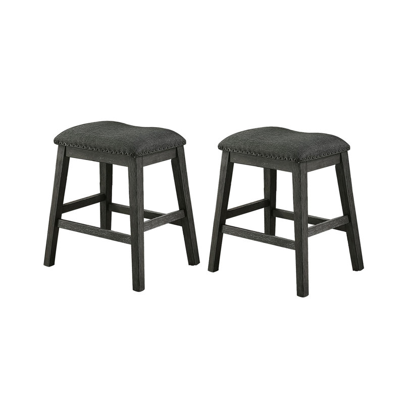 Tabouret de comptoir rembourré en lin