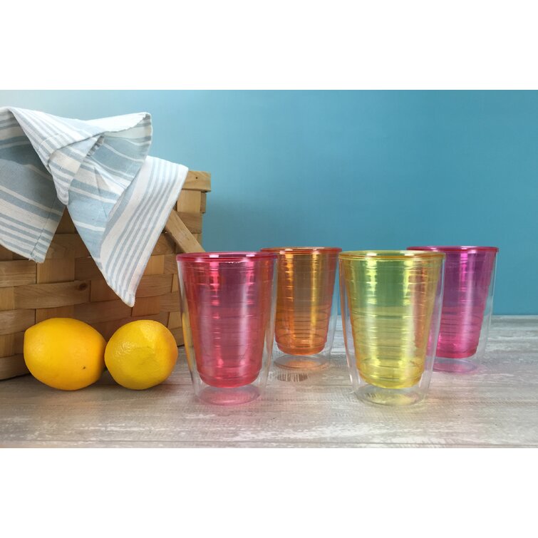 Tervis Tumbler Plastic Drinking Glass Set 16 Oz Multicolor Set Of