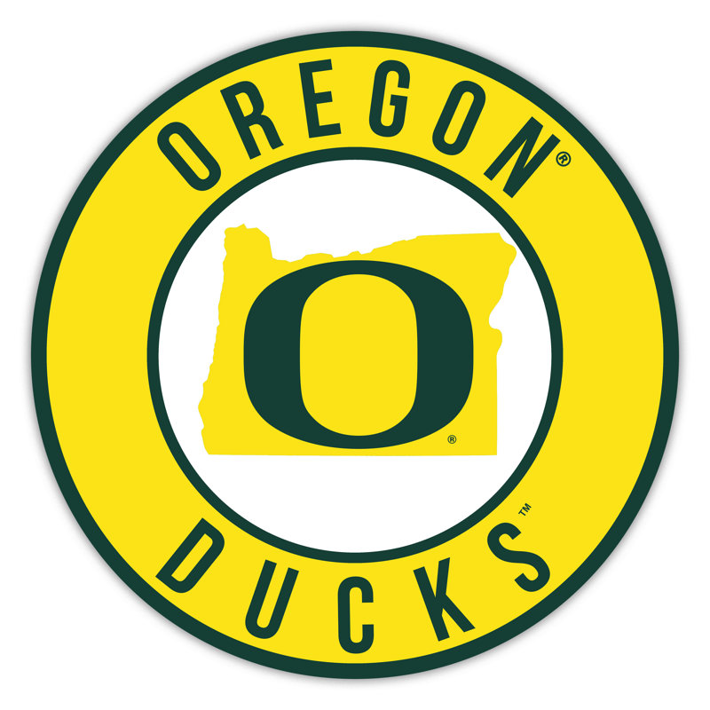 Université de l'Oregon, ligne brillante - cercle de 16 po avec état