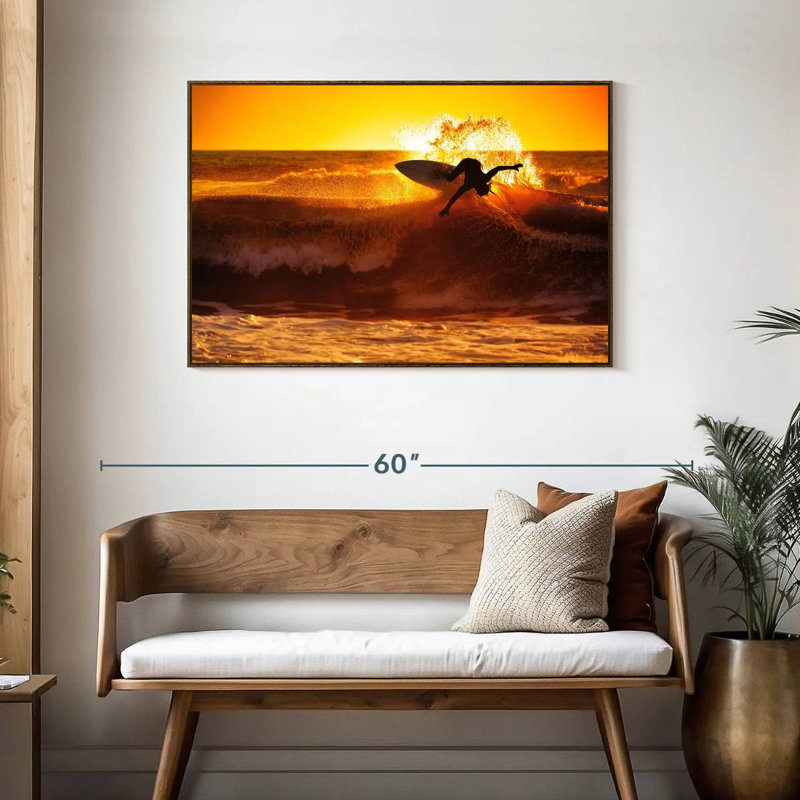 Surfboard Addict, H 29 po x l 43 po, Noyer