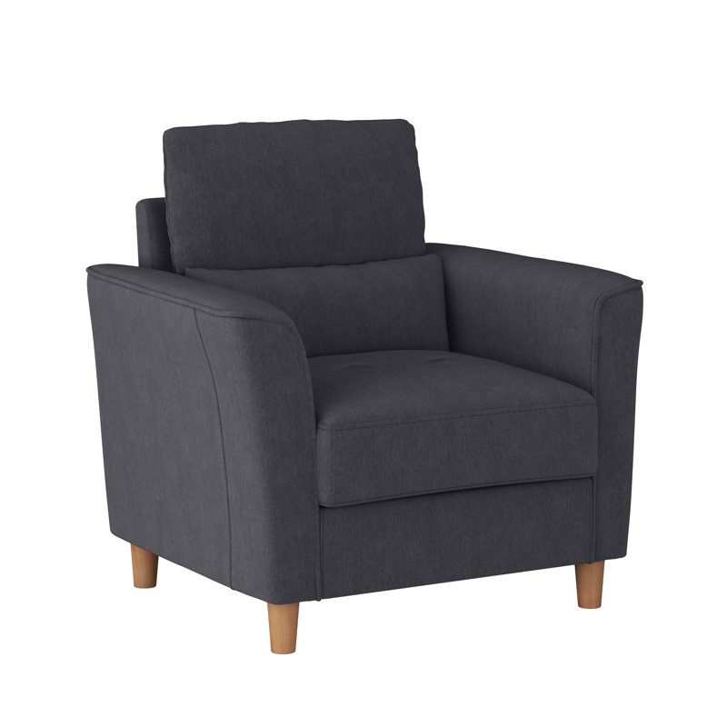 Fauteuil en polyester 35 po Alennah, Polyester 100 % gris foncé, H 36 po x l 35 po x P 31 po