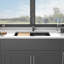 Évier de cuisine en quartz - Évier de cuisine encastré en granite noir 33 x 19 po-125533355