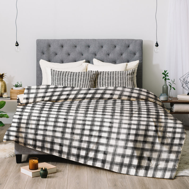Ensemble d'édredon, Noir, Édredon pour très grand lit + 2 très grandes ta