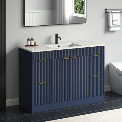 Adonia Modern 48'' Single Bathroom Vanity With Sink Top, Wood Bathroom Cabinet With Drawers
