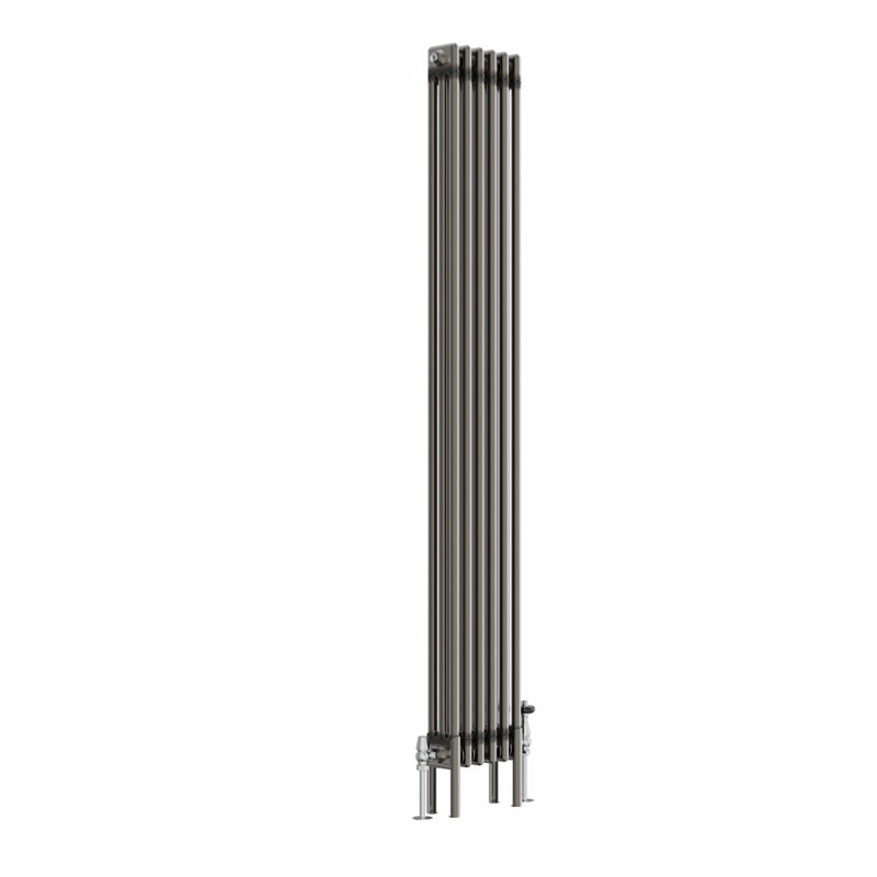 Duarte Vertical Traditional 3 Column Radiator Raw Metal, 180cm H x 29cm W x 10cm D