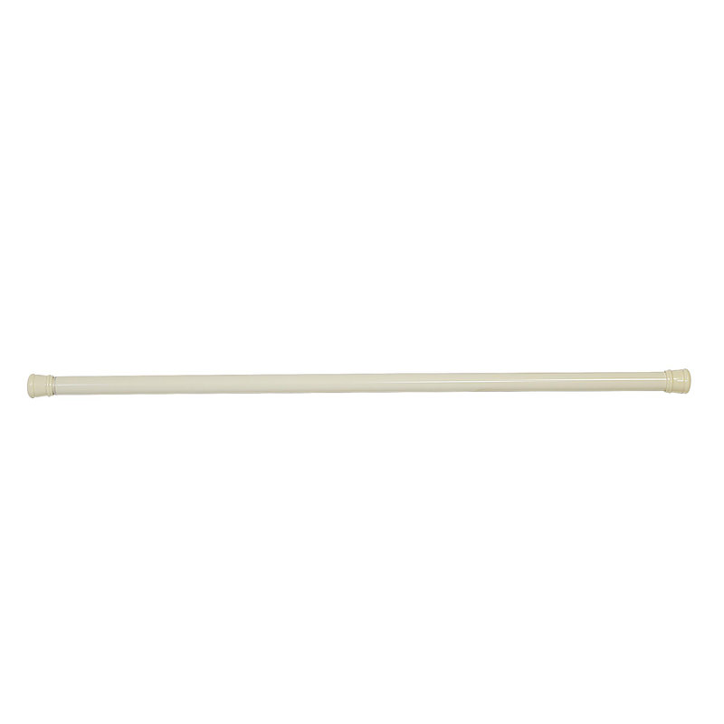 Cream Adjustable Steel Tension Shower Curtain Rod