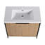 Meuble-lavabo sur pied 36 po avec lavabo en résine et 2 portes d'armoire à fermeture en douceur