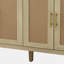 Armoire à 4 portes rétro style industriel Rivet Decor, portes décorées en lin, pour chambre à coucher, salon, bureau, facile à assembler-530295578
