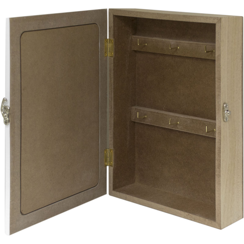 Solid + Manufactured Wood Wall Organizer with Key Hooks