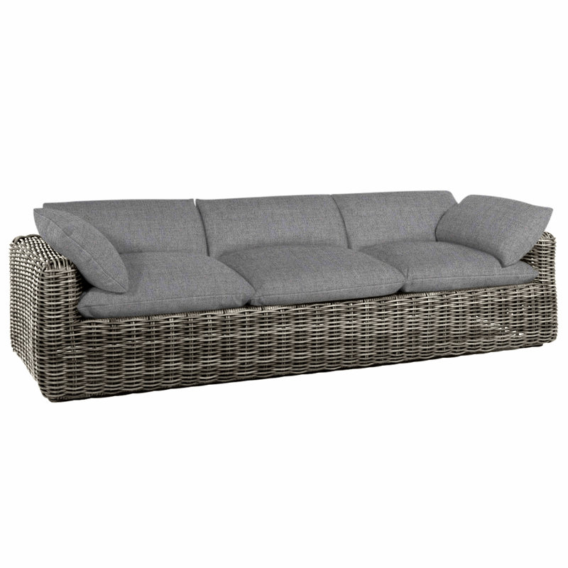 Montecito Woven Sofa - Raffia, No Welt, Raffia, Verona Mist