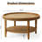 Jack 31.3" Round Coffee Table with Storage Shelf  & Solid Wood Legs