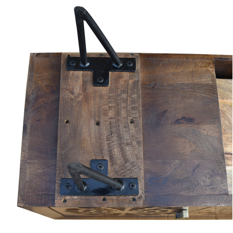 Buffet 55,1 po de largeur à 3 tiroirs en bois de manguier