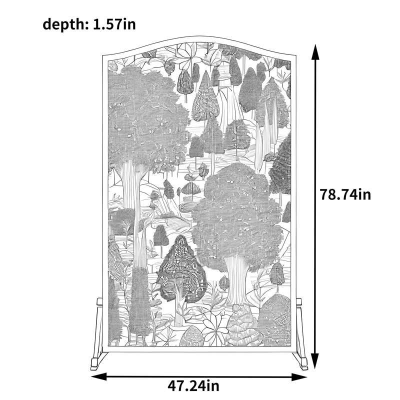 Hillian, H 78,74 po x l 47,24 po x P 1,57 po, Noir/vert