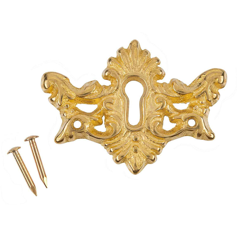 Couvercle de trou de serrure décoratif en laiton coulé victorien