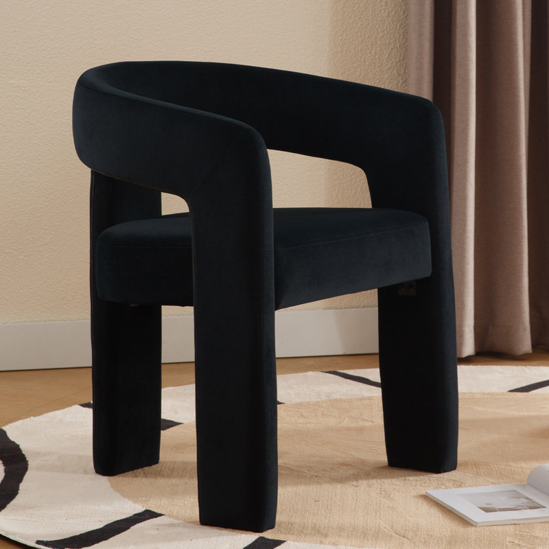 Dalpat Iron Arm Chair, Black Velvet