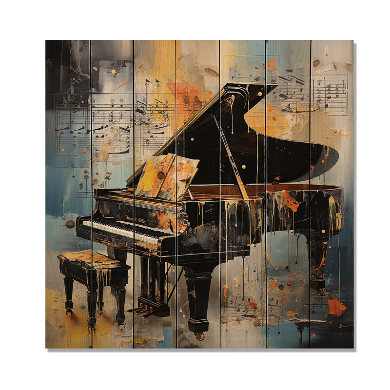Alida - Décoration en bois musical sur bois de pin naturel, H 15 po x l 15 po