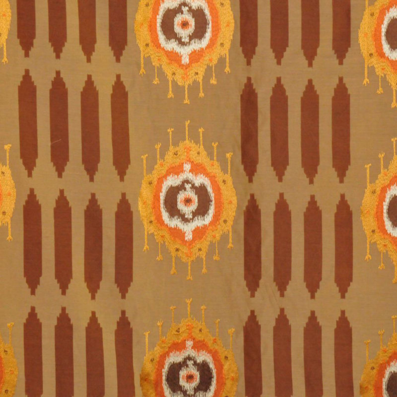 Luxe Ikat Fabric, Brown/Orange