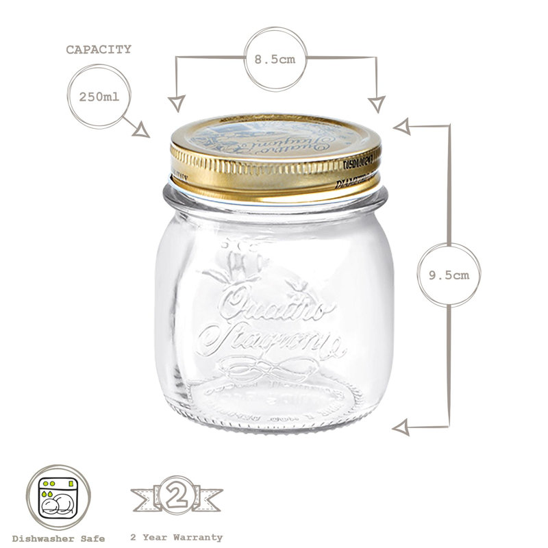 Quattro Stagioni Glass Storage Jars - 250ml