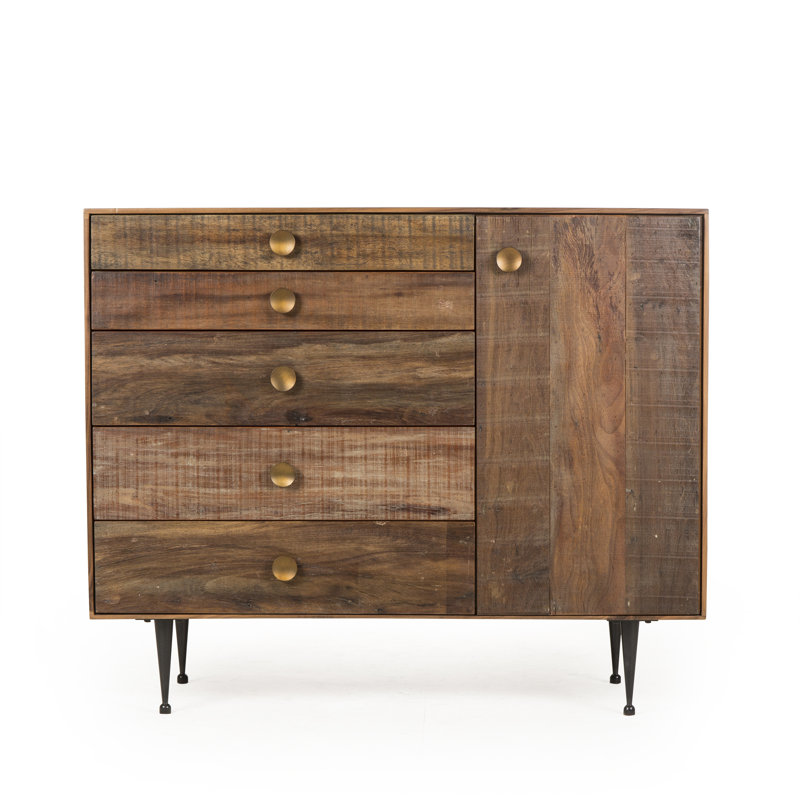 Thomas Bina Solid Wood Accent Cabinet, Brown