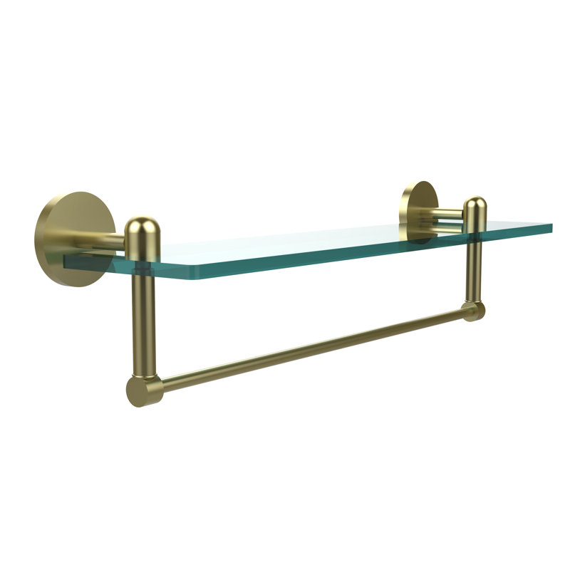 Itzhak Bracket Shelf with Towel Bar, 22", Satin Brass
