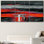 Moody rouge foncé soleil océan horizon abstrait nature aquarelle art moderne rustique