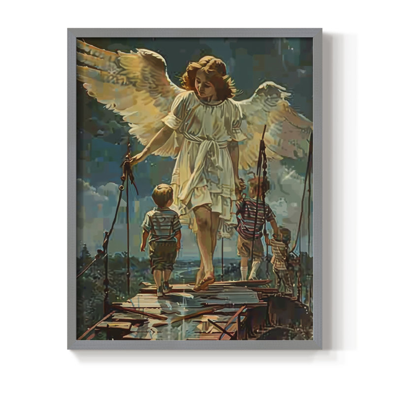 Religious Series CDXL III, reproduction d'art encadrée - bois massif, H 11 po x l 9 po, Gris