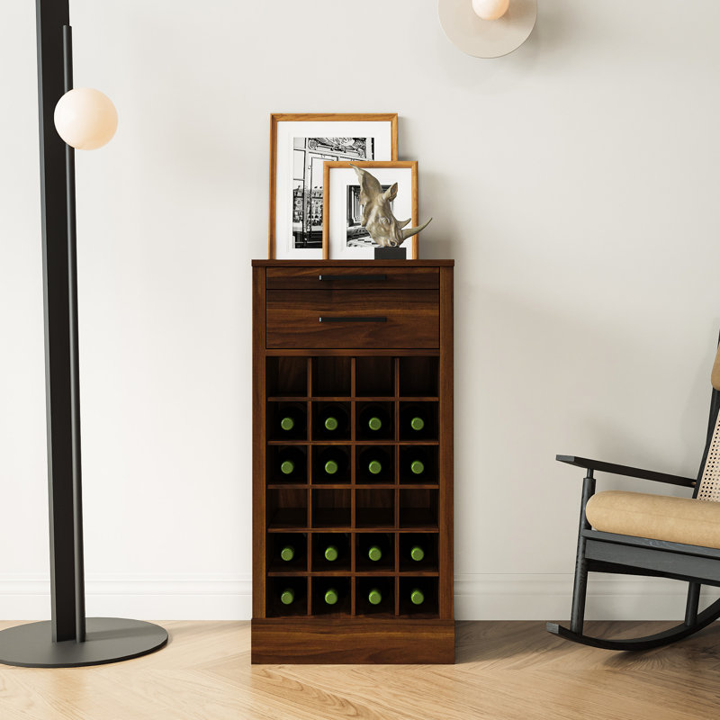 Buffet modulaire brun noyer - 28 rangements de vin pour la maison, Noyer brun
