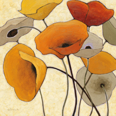 " Pumpkin Poppies III " by Shirley Novak Painting Print