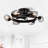 25.8''  Industrial Ceiling Fan With Remote Control ,5 Abs Blades Small Size Ceiling Fan For Living Room, Dining Room, Bedroom, Family Room, Matte Black ,6 Pcs*E26 (Does Not Include Light Bulbs)