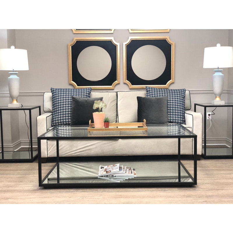 Zeke Square Wall Mirror, Champagne/Gold Leaf