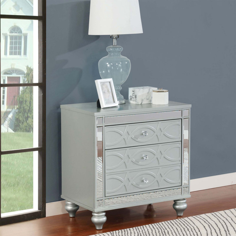 Table de chevet 2 tiroirs Menlo Metallic