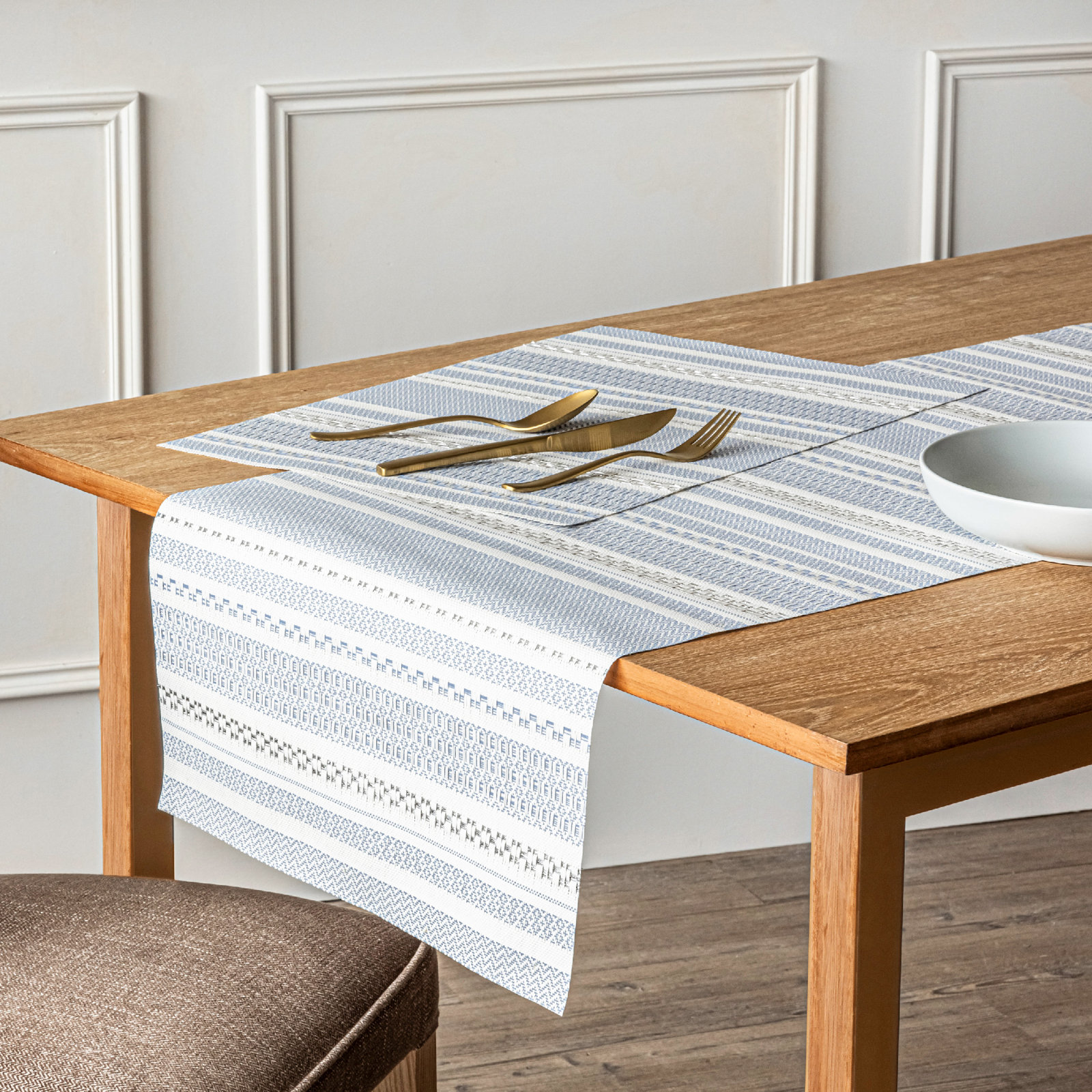 over&back Reversible Woven Placemats, Blue