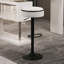 Ensemble de 2 tabourets de bar ronds avec rangement, cadre en métal et compartiment caché-1376118045