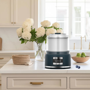 2l Semi-automatic Ice Cream Maker, Easy One-touch Operation, Even Mixing, Low Noise, Bpa-free, Detachable Parts For Easy Cleaning