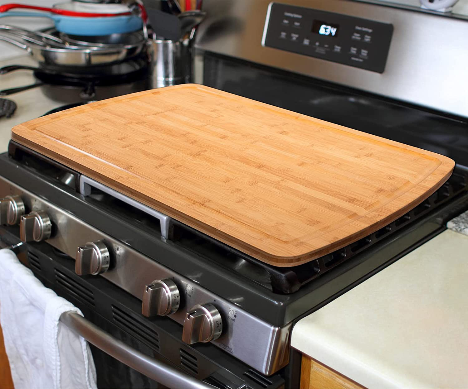 How To Make A Giant End Grain Cutting Board//Stove Top Cover From Scrap  Wood 